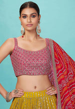 Load image into Gallery viewer, Yellow Georgette Circular Lehenga Choli
