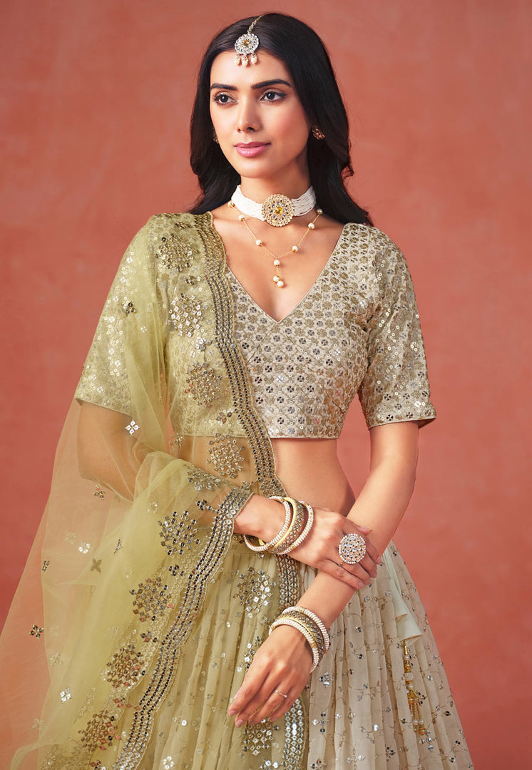 Yellow Georgette Circular Lehenga Choli