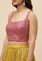 Yellow Georgette Lehenga Choli