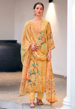 Load image into Gallery viewer, Yellow Georgette Pant Style Suit
