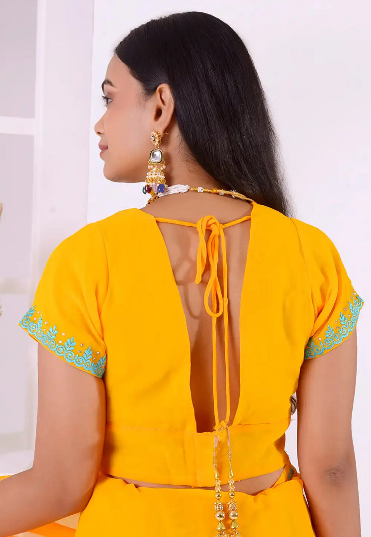 Yellow Georgette Readymade Blouse