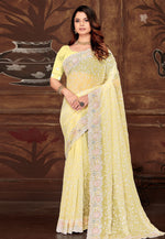 Load image into Gallery viewer, Yellow Georgette Saree With Blouse
