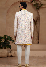 Load image into Gallery viewer, Yellow Jacquard Jacket Style Sherwani
