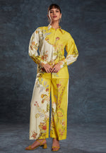 Load image into Gallery viewer, Yellow Linen Printed Co-Ords Set
