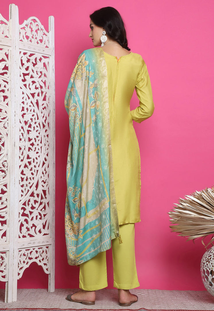Yellow Muslin Pakistani Suit
