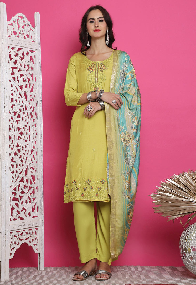 Yellow Muslin Pakistani Suit