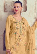Load image into Gallery viewer, Yellow Organza Palazzo Suit
