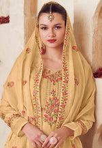 Load image into Gallery viewer, Yellow Organza Pant Style Suit
