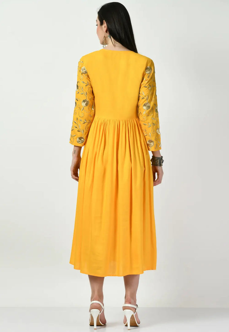 Yellow Rayon Gown