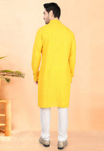 Load image into Gallery viewer, Yellow Rayon Kurta Pajama
