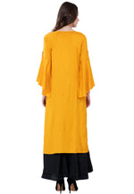 Load image into Gallery viewer, Yellow Rayon Kurta Set With Palazzo
