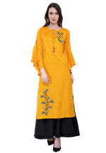Load image into Gallery viewer, Yellow Rayon Kurta Set With Palazzo
