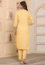 Load image into Gallery viewer, Yellow Rayon Kurta Set With Pent
