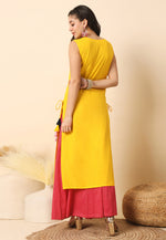 Load image into Gallery viewer, Yellow Rayon Long Kurti

