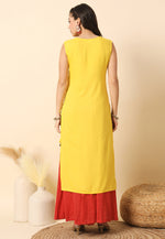 Load image into Gallery viewer, Yellow Rayon Long Kurti
