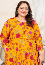 Load image into Gallery viewer, Yellow Rayon Printed Long Tunic
