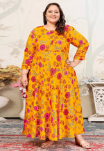 Load image into Gallery viewer, Yellow Rayon Printed Long Tunic
