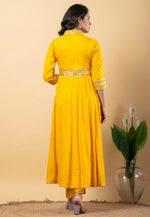 Load image into Gallery viewer, Yellow Rayon Readymade Anarkali Suit
