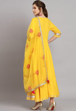 Load image into Gallery viewer, Yellow Rayon Readymade Long Anarkali Suit
