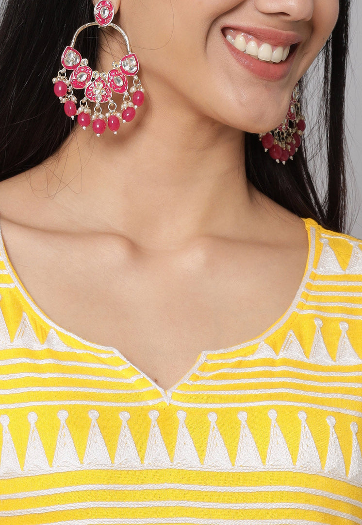 Yellow Rayon Readymade Long Anarkali Suit