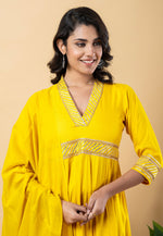 Load image into Gallery viewer, Yellow Rayon Readymade Long Anarkali Suit
