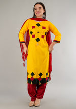 Load image into Gallery viewer, Yellow Rayon Readymade Punjabi Suit

