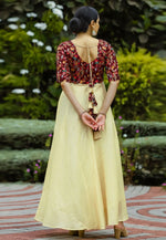 Load image into Gallery viewer, Yellow Satin Silk Gown
