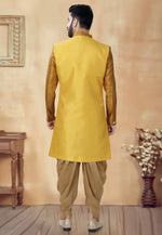 Load image into Gallery viewer, Yellow Silk Dhoti Sherwani
