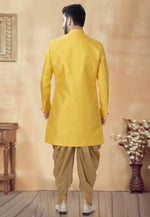 Load image into Gallery viewer, Yellow Silk Dhoti Sherwani
