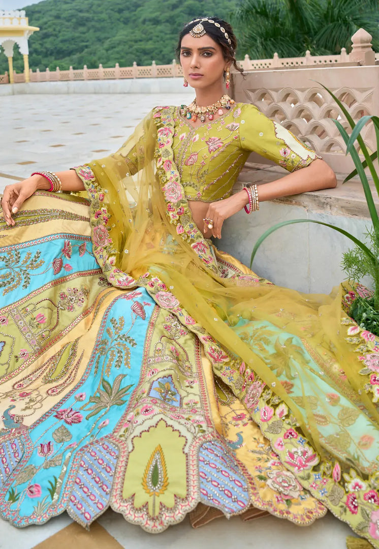 Yellow Silk Lehenga Choli