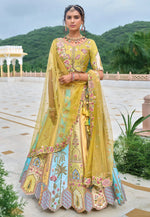 Load image into Gallery viewer, Yellow Silk Lehenga Choli
