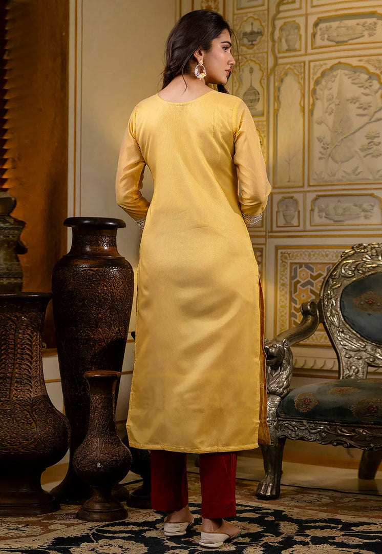 Yellow Silk Long Tunic