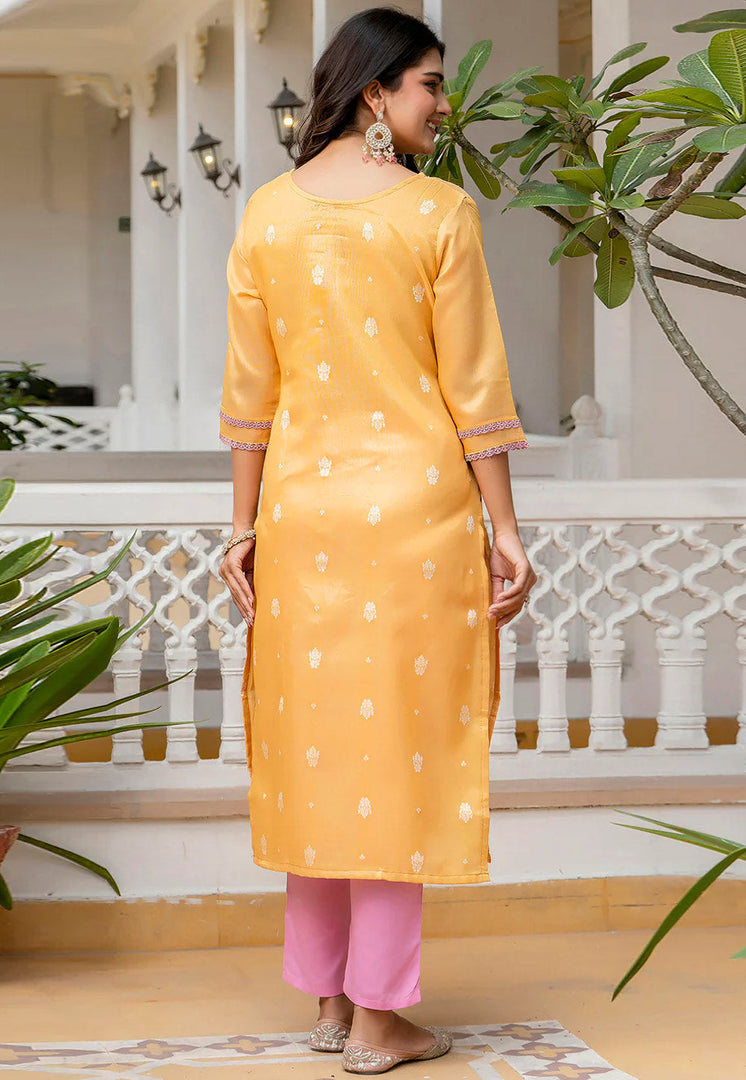 Yellow Silk Long Tunic