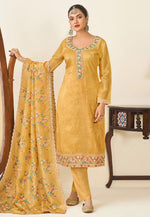 Load image into Gallery viewer, Yellow Silk Pant Style Suit
