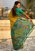 Load image into Gallery viewer, Yellow Silk Patola Saree
