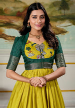 Load image into Gallery viewer, Yellow Silk Printed Gown
