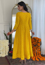 Load image into Gallery viewer, Yellow Silk Readymade Anarkali Suit
