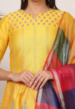Load image into Gallery viewer, Yellow Silk Readymade Churidar Suit

