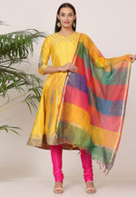 Load image into Gallery viewer, Yellow Silk Readymade Churidar Suit
