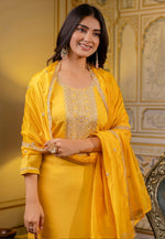 Load image into Gallery viewer, Yellow Silk Readymade Pakistani Suit
