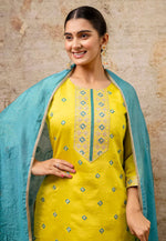 Load image into Gallery viewer, Yellow Silk Readymade Pakistani Suit
