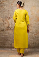 Load image into Gallery viewer, Yellow Silk Readymade Pakistani Suit
