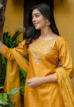 Load image into Gallery viewer, Yellow Silk Readymade Pakistani Suit
