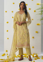 Load image into Gallery viewer, Yellow Silk Readymade Pakistani Suit
