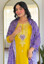 Load image into Gallery viewer, Yellow Silk Readymade Pakistani Suit
