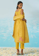 Load image into Gallery viewer, Yellow Silk Readymade Pant Style Suit
