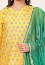 Load image into Gallery viewer, Yellow Silk Readymade Pant Style Suit

