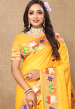 Load image into Gallery viewer, Yellow Silk Saree With Blouse
