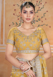 Yellow Silk Saree With Blouse