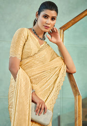 Yellow Silk Saree With Blouse
